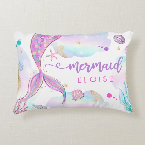 Mermaid Nursery Baby Shower Gift Personalized  Accent Pillow