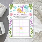 Mermaid Ocean Baby Shower Bingo Game Invitation | Zazzle