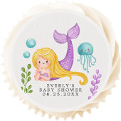 Mermaid Ocean Baby Shower Edible Frosting Rounds