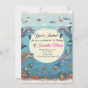 Mermaid Ocean Birthday Invitation