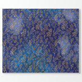 Mermaid Ocean Glitter Blue Navy Gold Foils Wrapping Paper (Flat)
