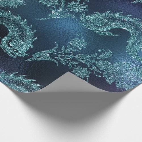 Mermaid Ocean Glitter Blue Navy Teal Sea_life Wrapping Paper