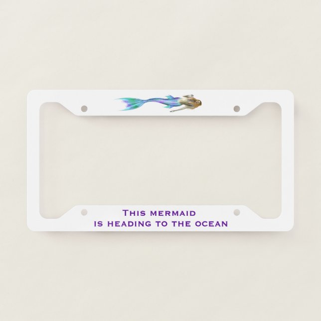 Mermaid Ocean - License Plate Frame (Front)