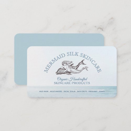 Mermaid Ocean Logo Handcrafted Organic Skincare Business Card