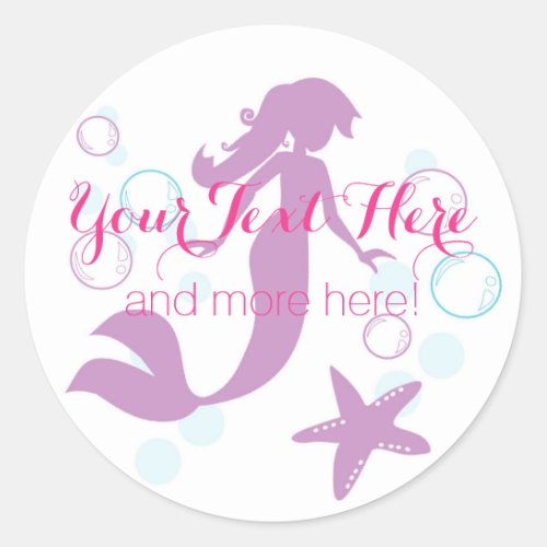 Mermaid Ocean Nautical Party Baby Shower Thank You Classic Round Sticker