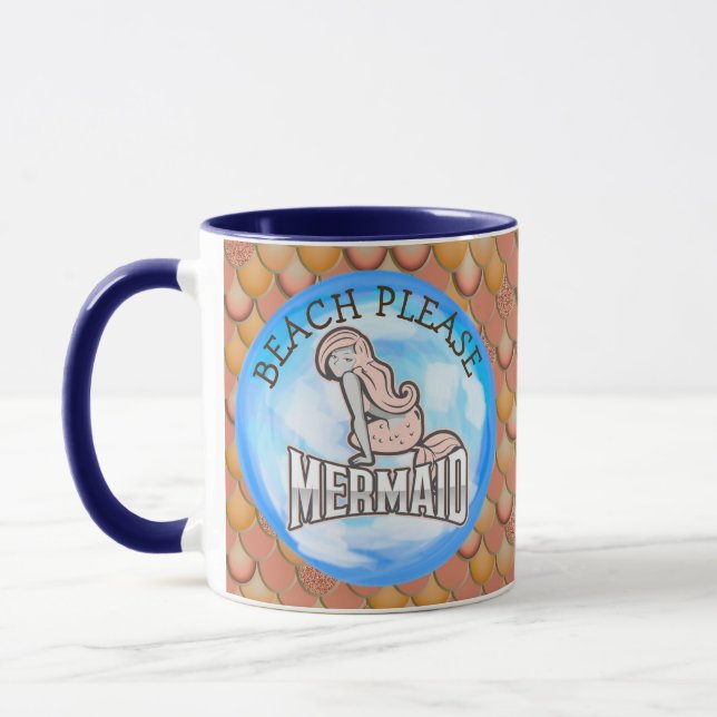 Mermaid Ocean Pink Mug (Left)