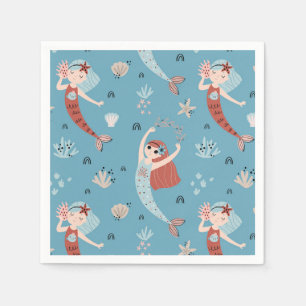 Mermaid Ocean Sea Beach Party Birthday Kid Napkins