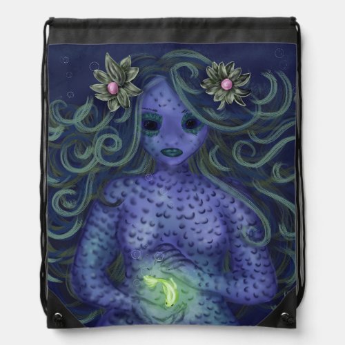 Mermaid of the Deep Drawstring Bag