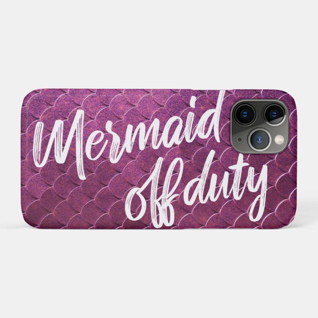 Mermaid Off Duty Aubergine Purple Fish Scales Tail Case-Mate iPhone Case (Back (Horizontal))