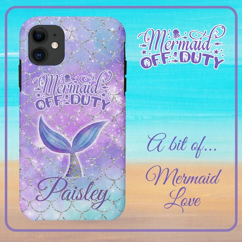 Mermaid Off Duty Blue and Purple iPhone 11 Case