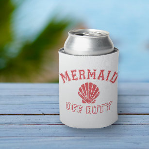Mermaid Off Duty Distressed Vintage Can Cooler