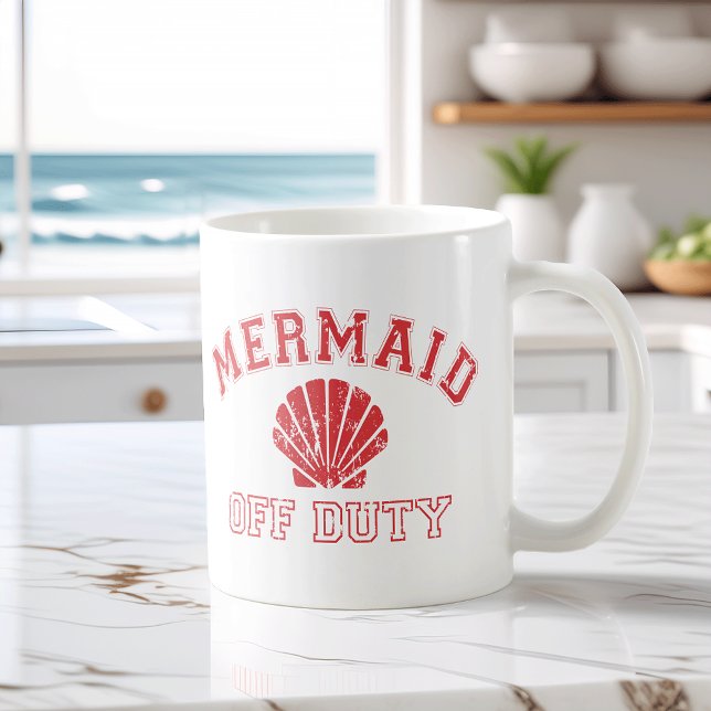 Mermaid Off Duty Distressed Vintage Coffee Mug (Creator Uploaded)