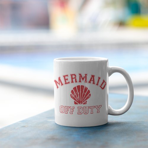 Mermaid Off Duty Distressed Vintage Coffee Mug