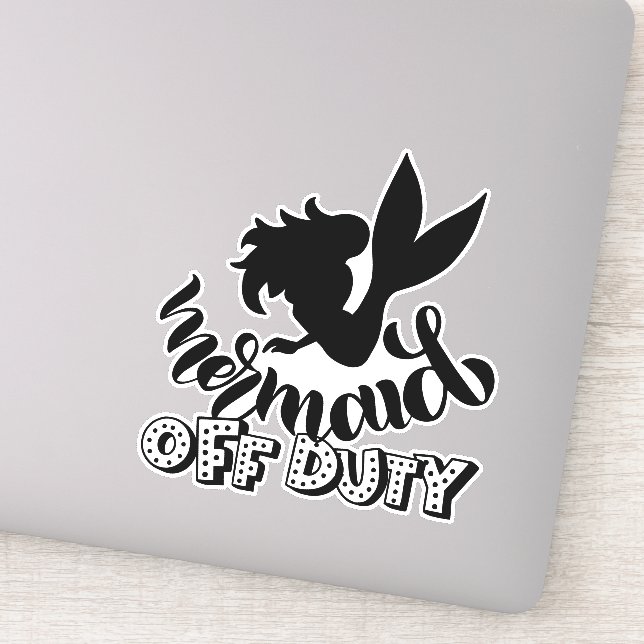 Mermaid Off Duty Funny Beach  Sticker (Detail)