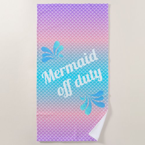 Mermaid Off Duty Gradient Scales Beach Towel