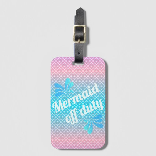 Mermaid Off Duty Gradient Scales Luggage Tag