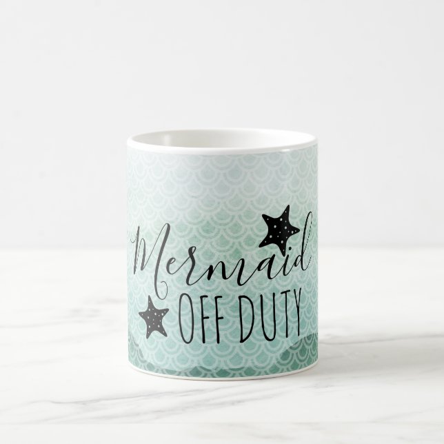 Mermaid Off Duty Green Watercolor Coffee Mug (Center)