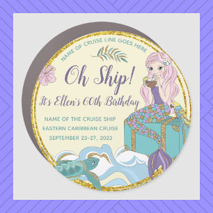 Mermaid Oh Ship Custom Trip Cruise Door Marker Car Magnet