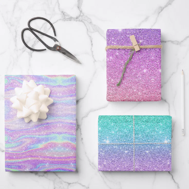 mermaid birthday wrapping paper