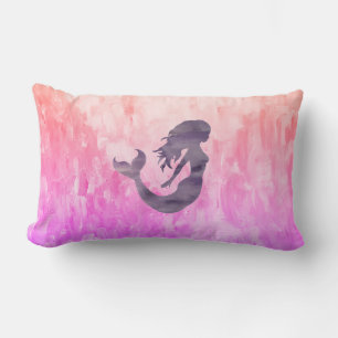 Mermaid Ombré Painting Lumbar Pillow