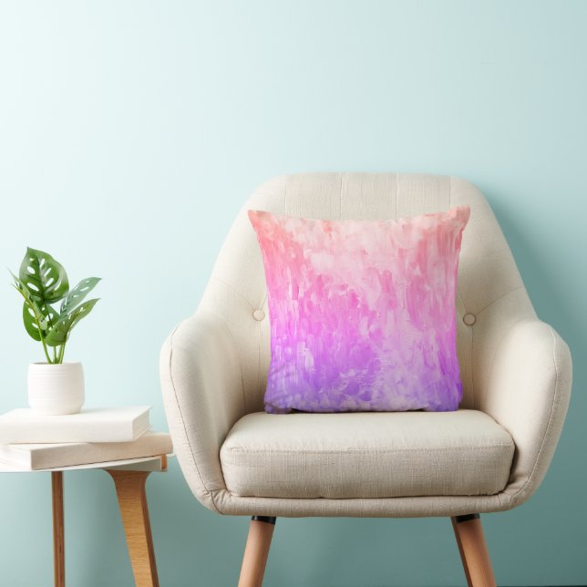 Mermaid Ombré Painting Throw Pillow (Chair)