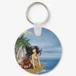 Mermaid on Beach Keychain