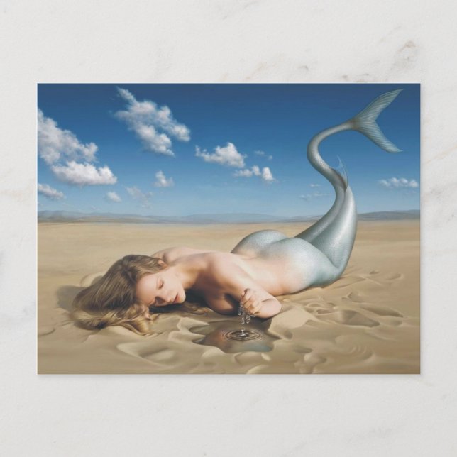 Mermaid On Beach Postcard (Front)