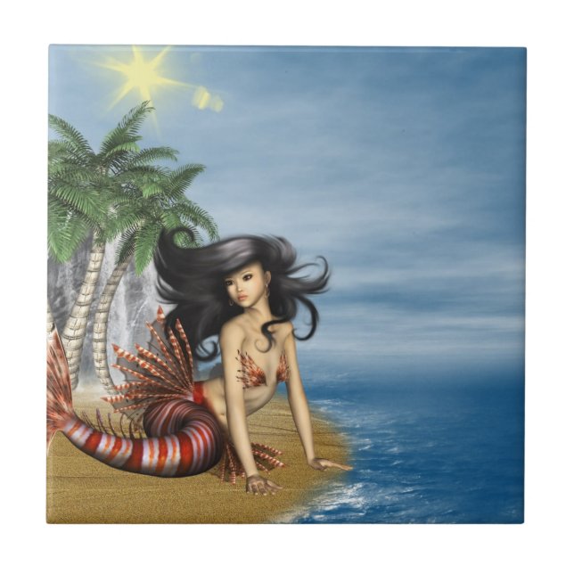 Mermaid on Beach Tile (Front)