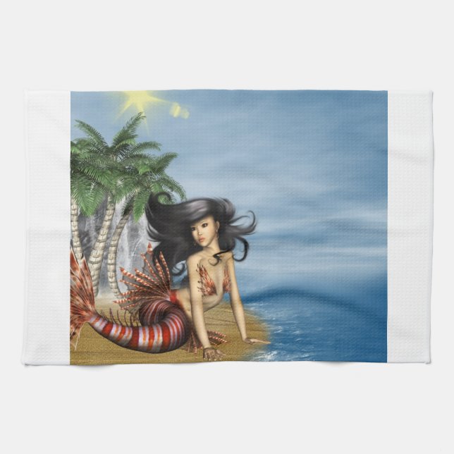 Mermaid on Beach Towel (Horizontal)