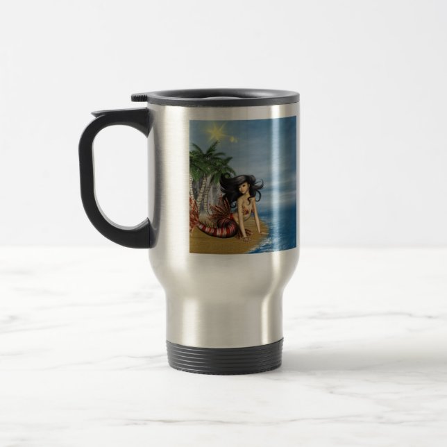 Mermaid on Beach  Travel Mug (Left)
