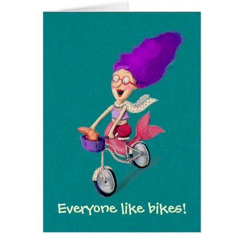 Mermaid on Bike Cards