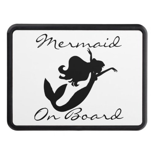 Mermaid on board blackwhite Thunder_Cove Hitch Cover
