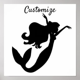 Mermaid on board black/white Thunder_Cove Poster