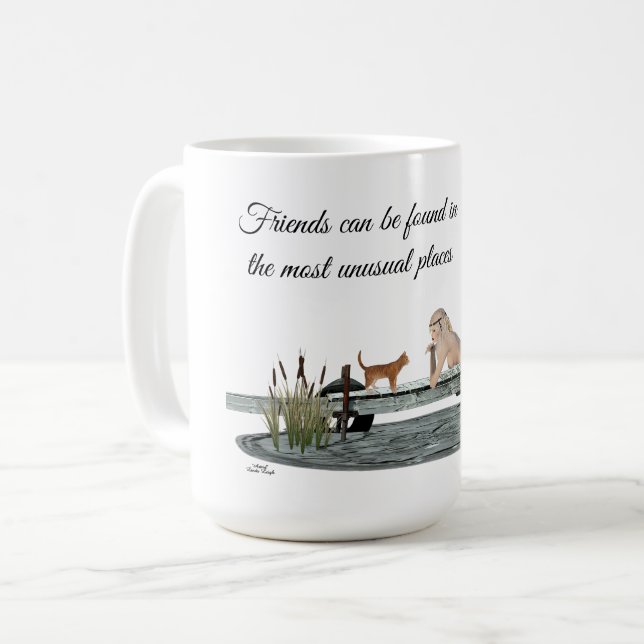 Mermaid On Boat Dock Coffee Mug (Front Left)