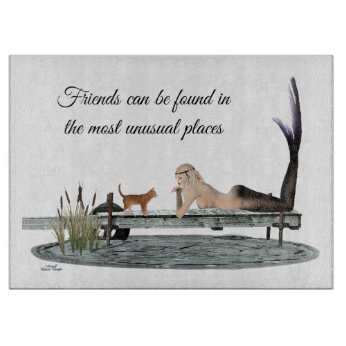 Mermaid On Boat Dock Cutting Board