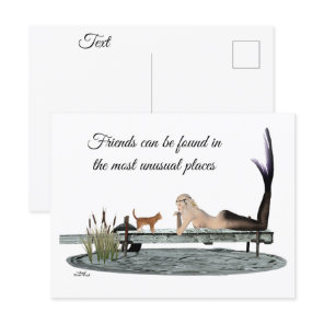 Mermaid On Boat Dock Postcard