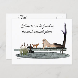 Mermaid On Boat Dock Postcard