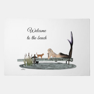 Mermaid On Boat Dock Welcome Door Mat