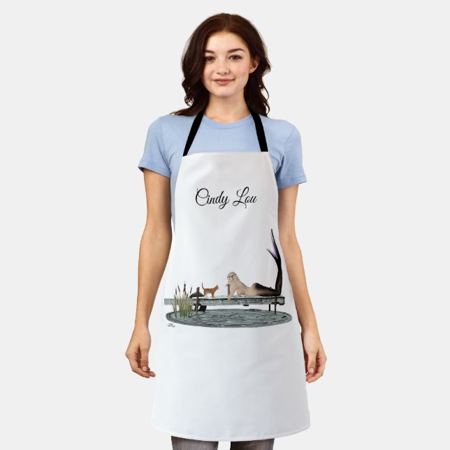 Mermaid On Boat Dock Women's Apron (Worn)