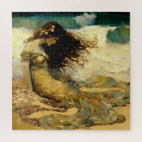 Mermaid on Golden Sands Jigsaw Puzzle