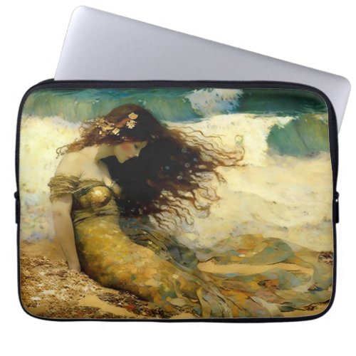 Mermaid on Golden Sands Laptop Sleeve