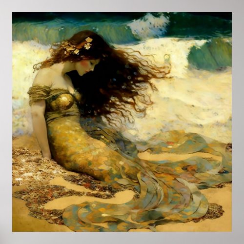 Mermaid on Golden Sands Poster