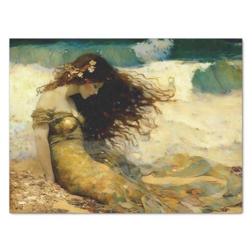 Mermaid on Golden Sands Tissue Paper