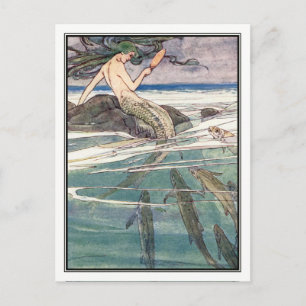 Mermaid on Marooners' Rock by Alice B. Woodward Postcard