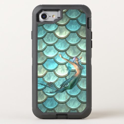 Mermaid On Mermaid Tail Scales OtterBox Defender iPhone SE87 Case