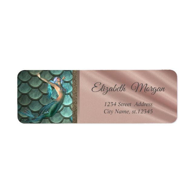 Mermaid On Mermaid Tail Scales- Personalized Label (Front)