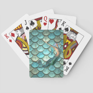 Mermaid On Mermaid Tail Scales Poker Cards