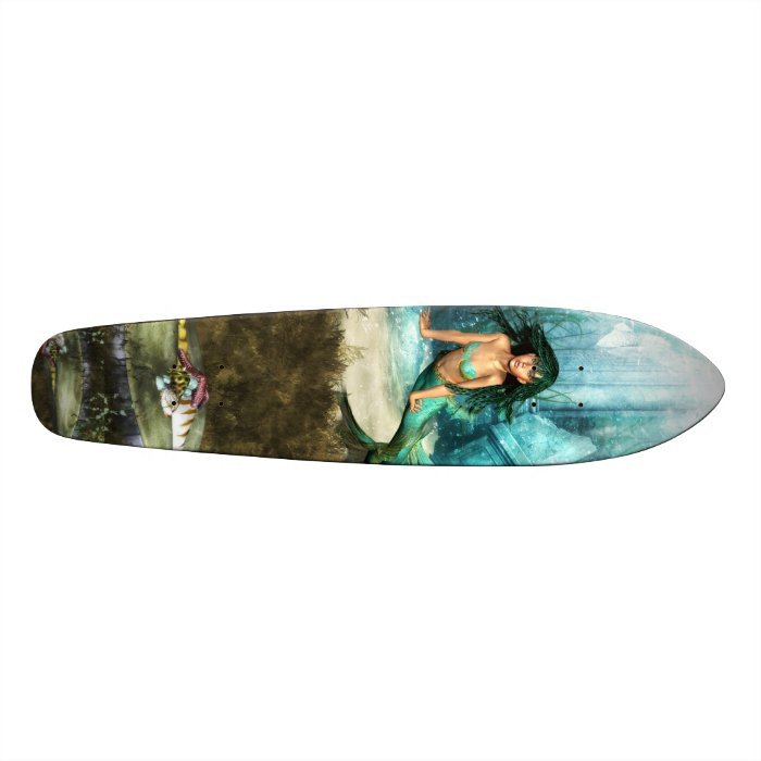 Mermaid on Ocean Floor Skateboard