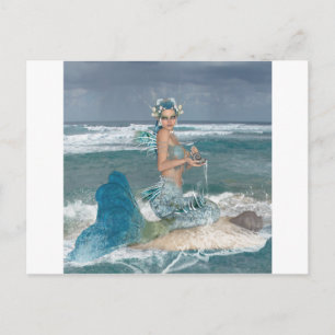 Mermaid on Rock Postcard