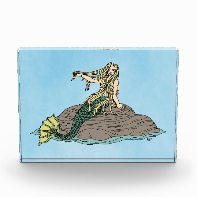 Mermaid on Rocks Photo Block (Front)
